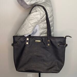 Marc Fisher Double Handle Vegan Leather Tote in Black